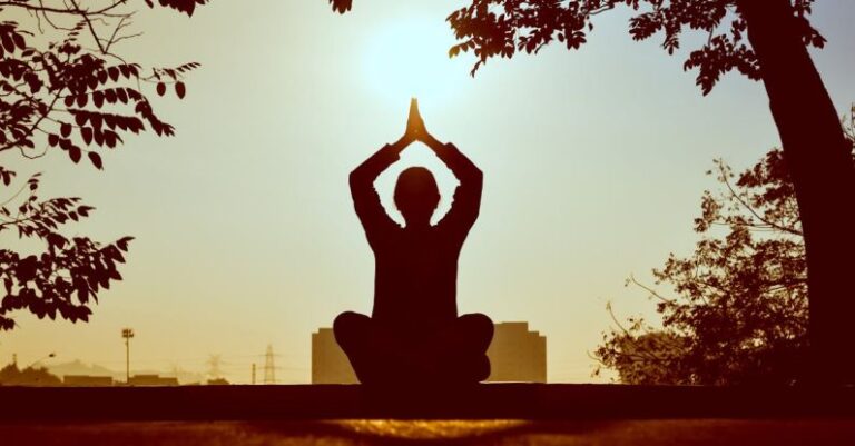 Yoga - Silhouette of Man at Daytime